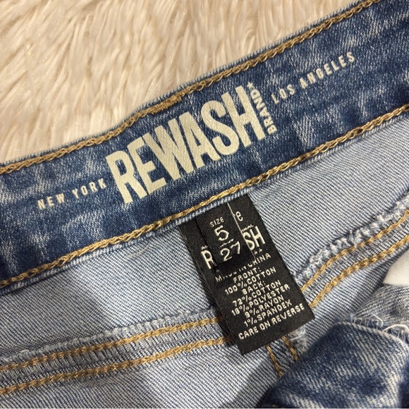 Rewash front Slit Maxi raw hem denim Skirt Vintage Reunion Size 27 - Picture 5 of 11